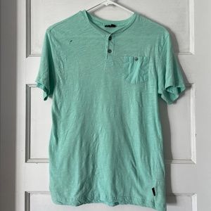 Mint seafoam green short sleeve Henley t shirt